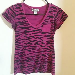 Hot Pink and Black Zebra Print Tee